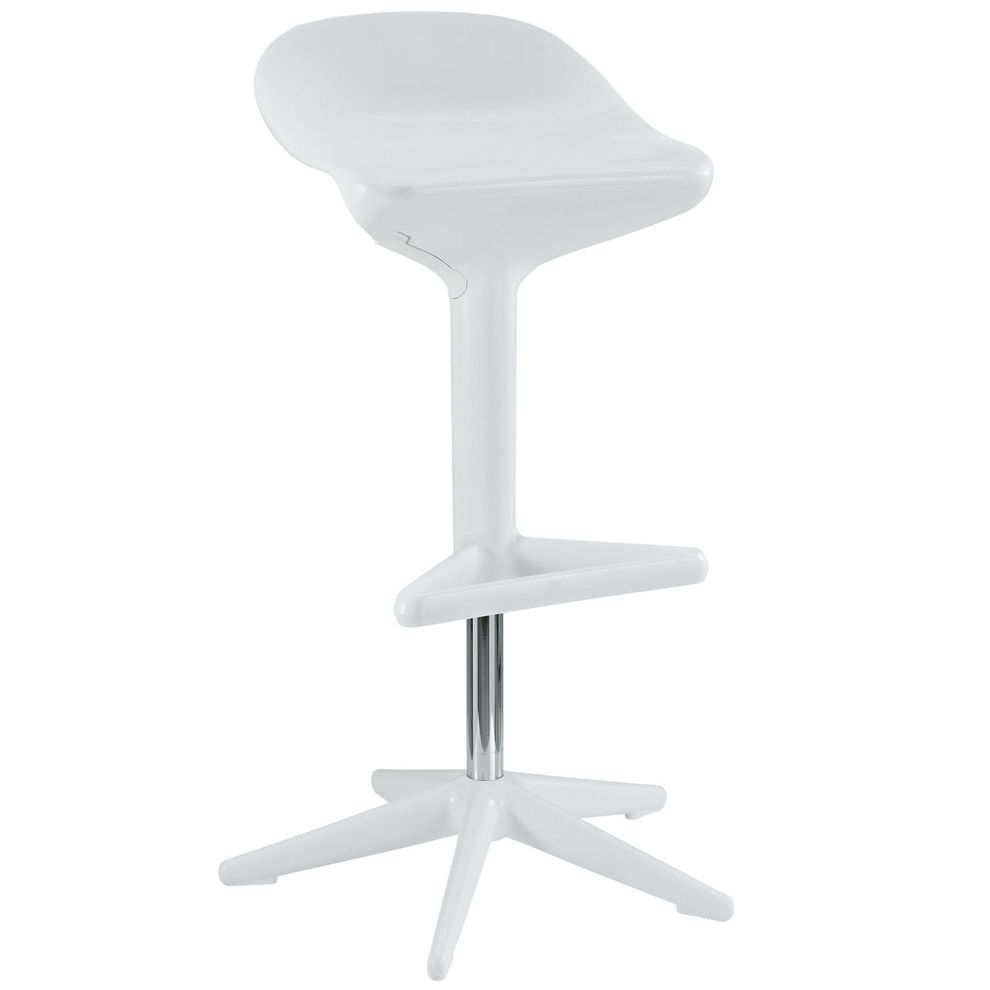 Fully height white adjustable bar stool by Modway