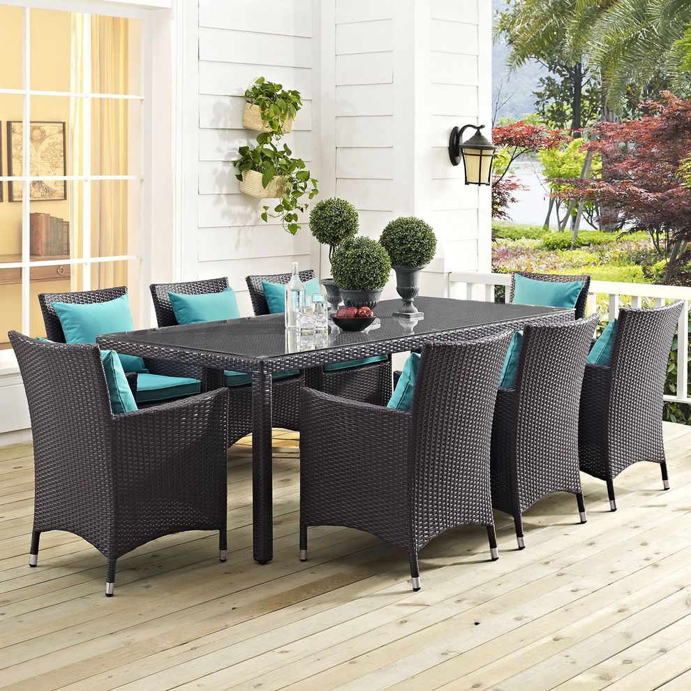 9 piece outside / patio table and chairs set by Modway