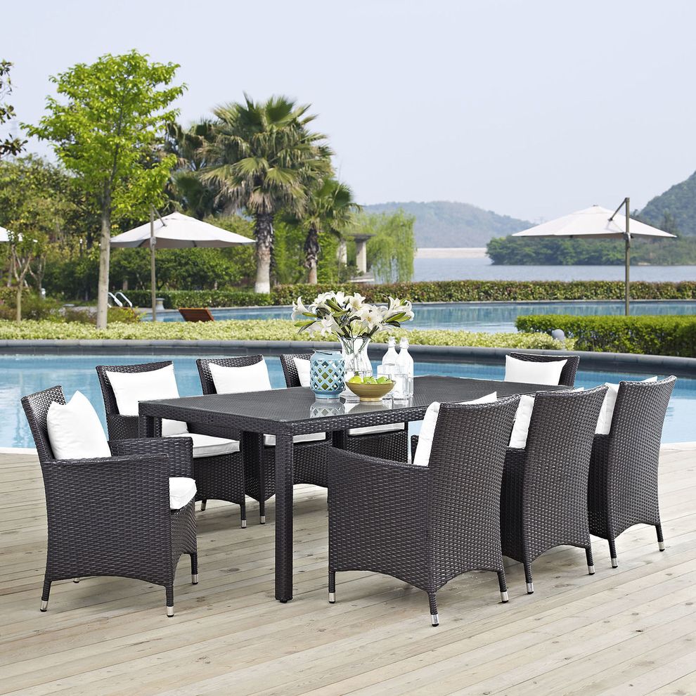 9 piece outside / patio table and chairs set by Modway