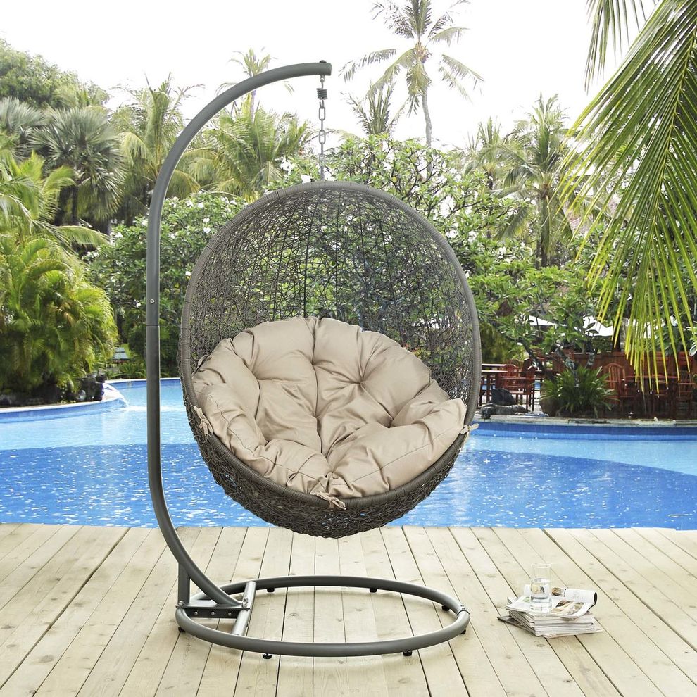 Outdoor/patio swing chair w/ stand by Modway