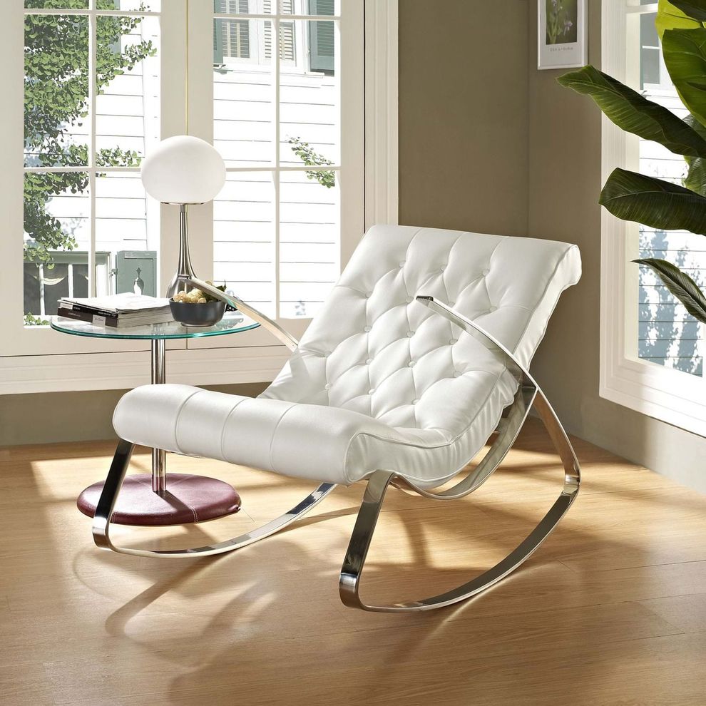 Rocker contemporary chair w/ chrome legs by Modway