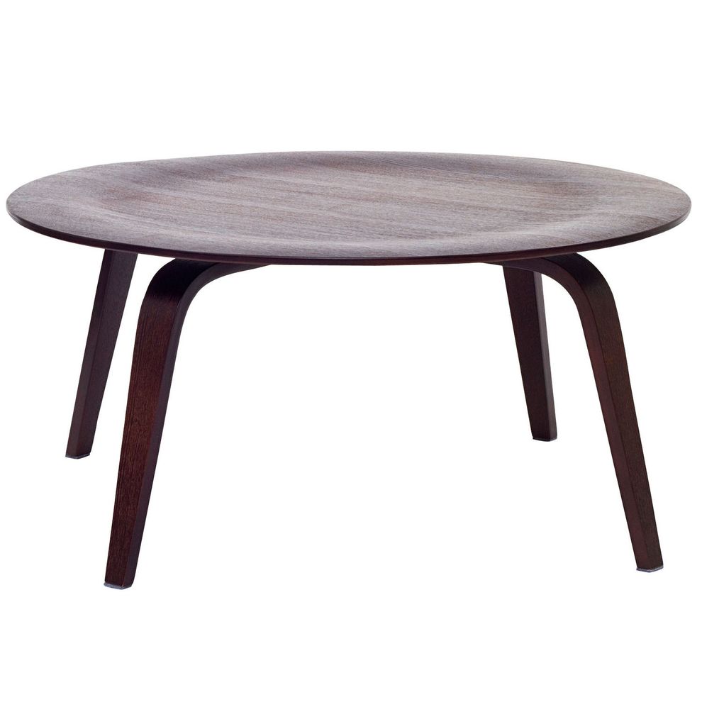 Classic wenge wood round top coffee table by Modway