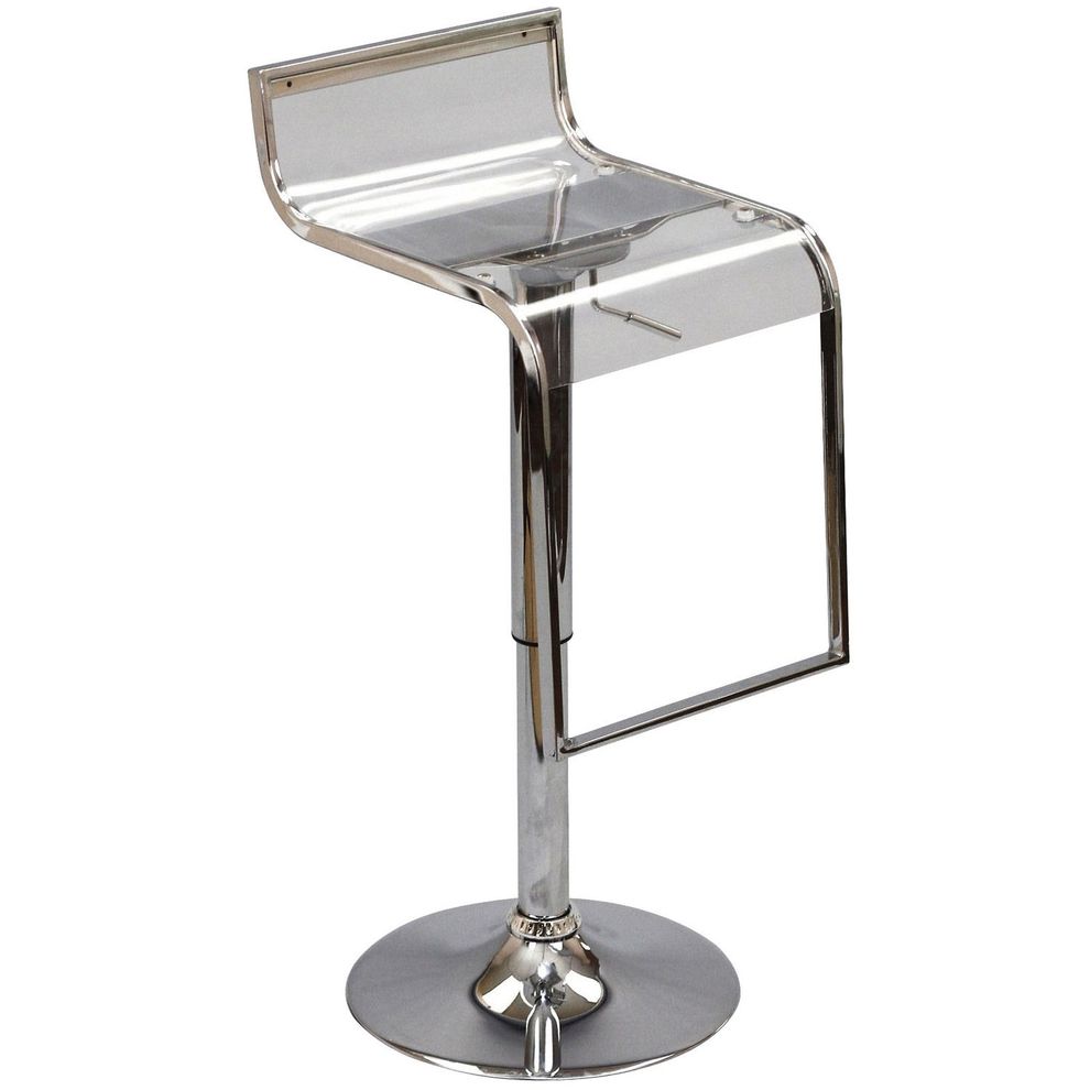 Acrylic seat bar stool w/ chrome base by Modway