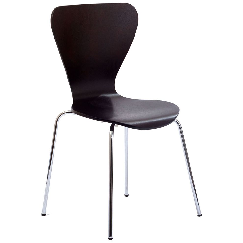 Minimalistic casual side dining chair in black by Modway