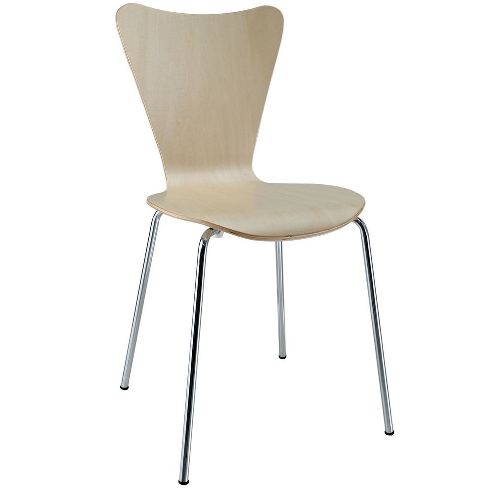 Minimalistic casual side dining chair in natural by Modway