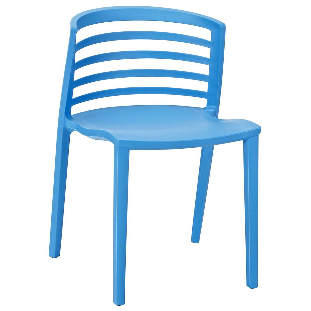 Blue plastic chair in casual style by Modway
