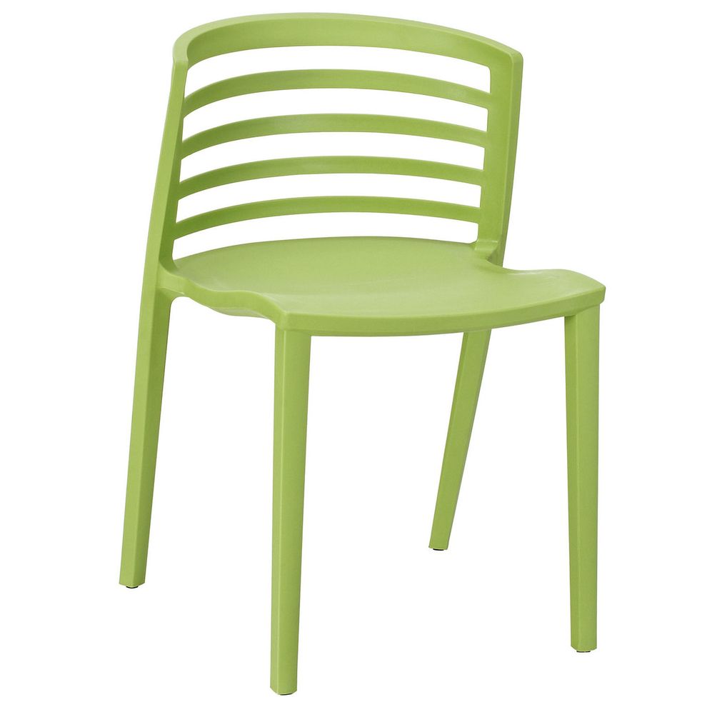 Green plastic chair in casual style by Modway