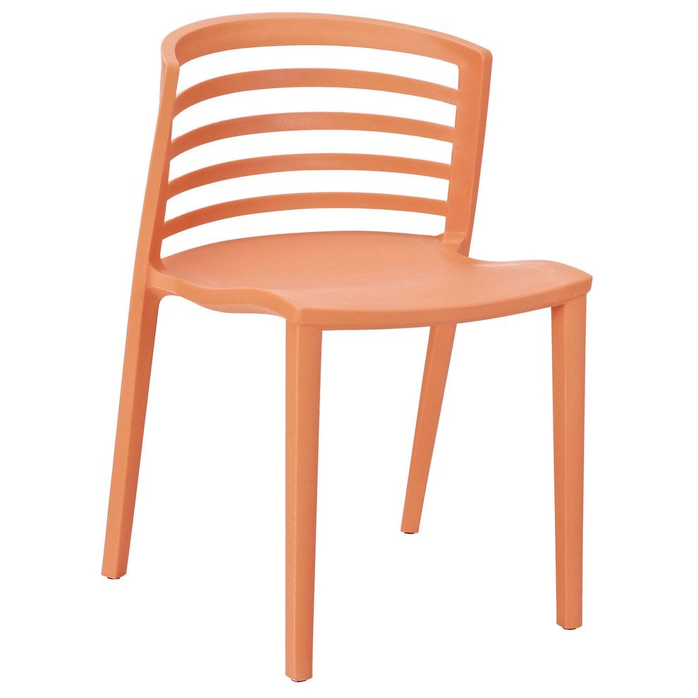 Orange plastic chair in casual style by Modway