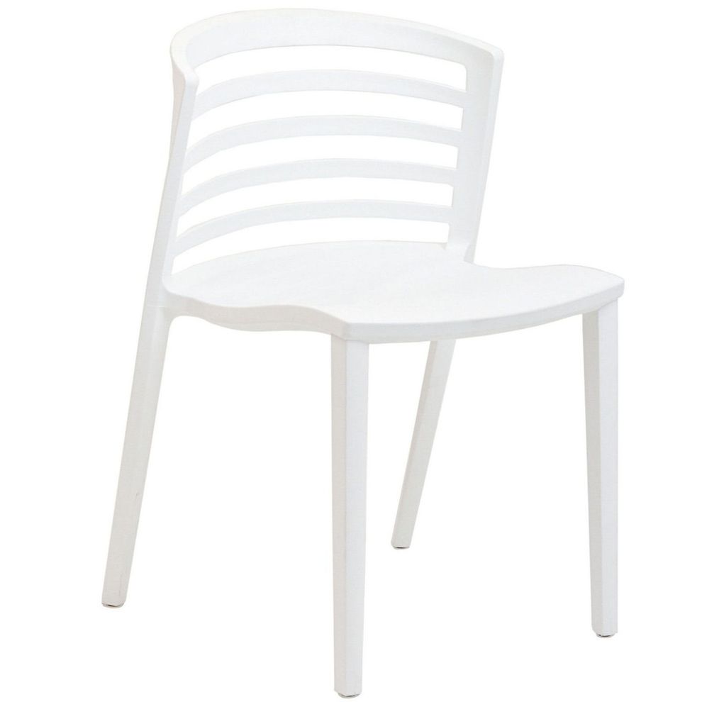 White plastic chair in casual style by Modway