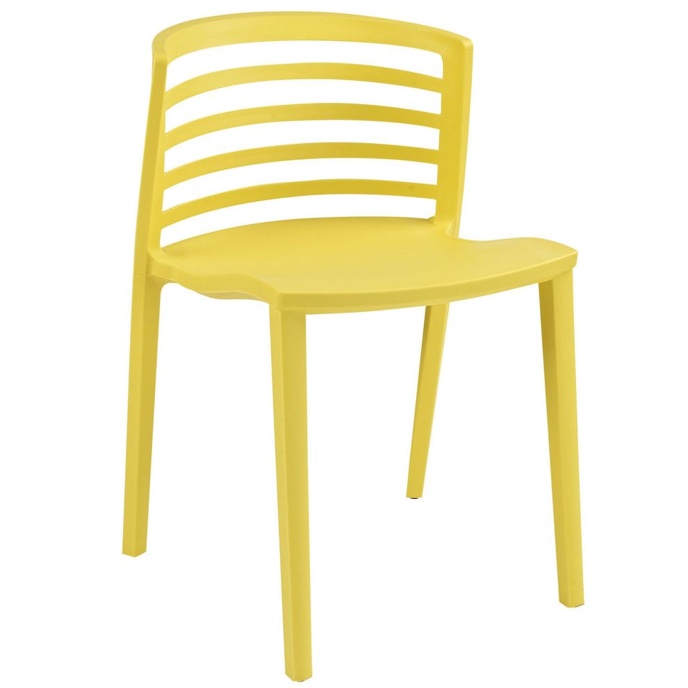 Yellow plastic chair in casual style by Modway