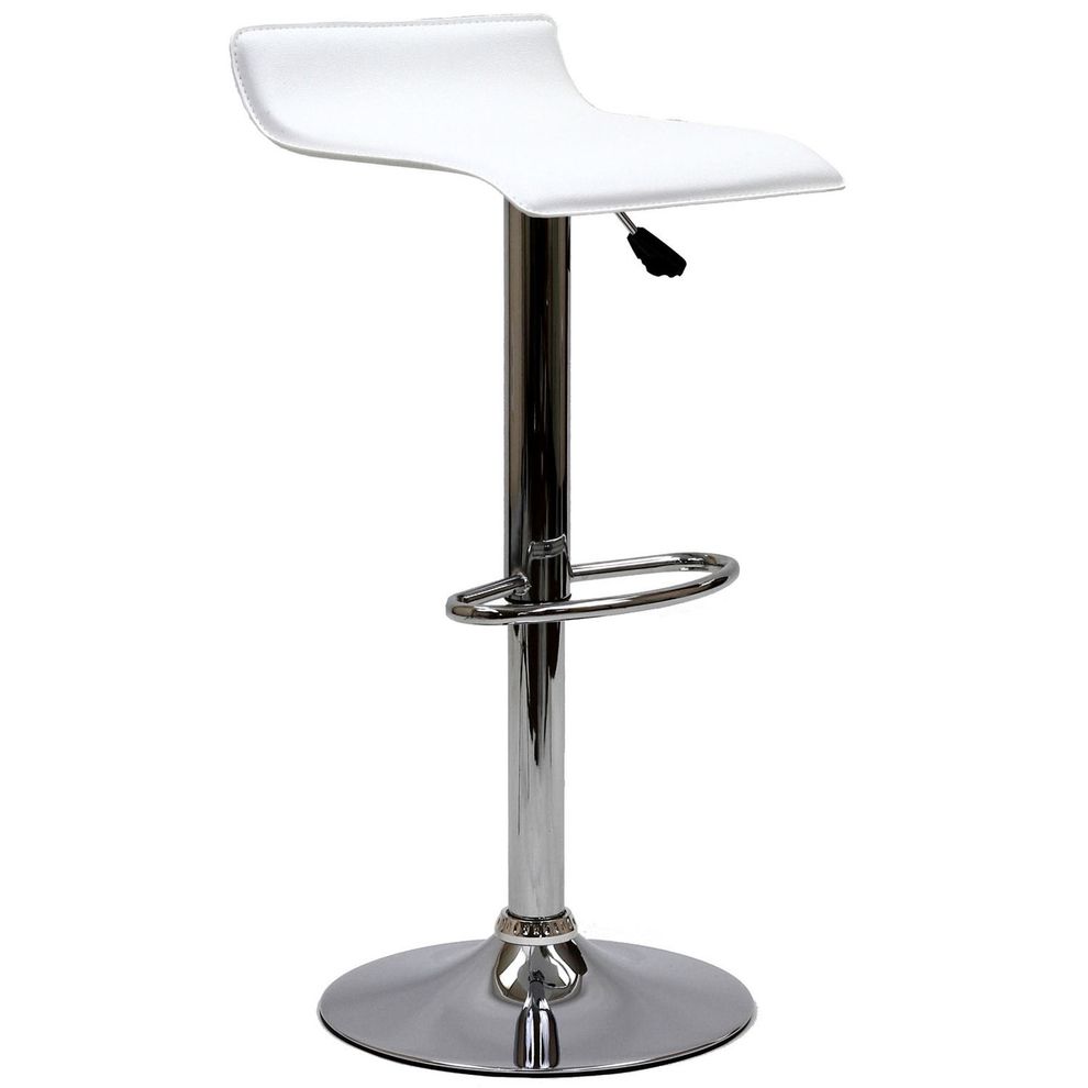 Designer adjustable bar stool in white by Modway