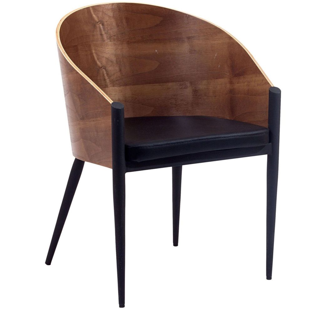 Dining walnut chair in retro style by Modway