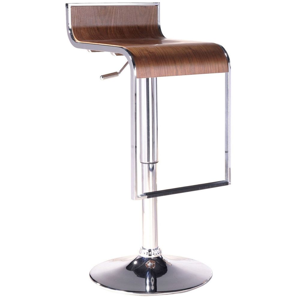 Walnut wood seat modern bar stool by Modway