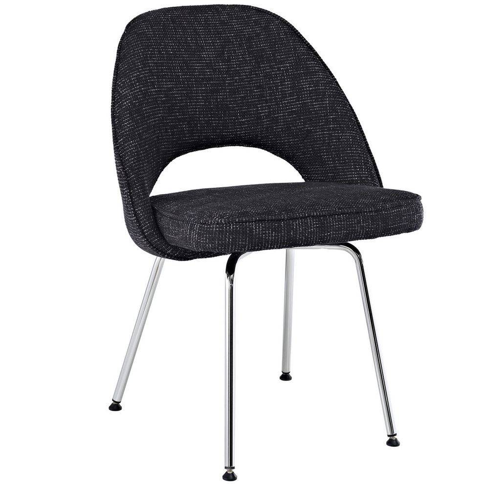 Black fabric retro dining chair by Modway