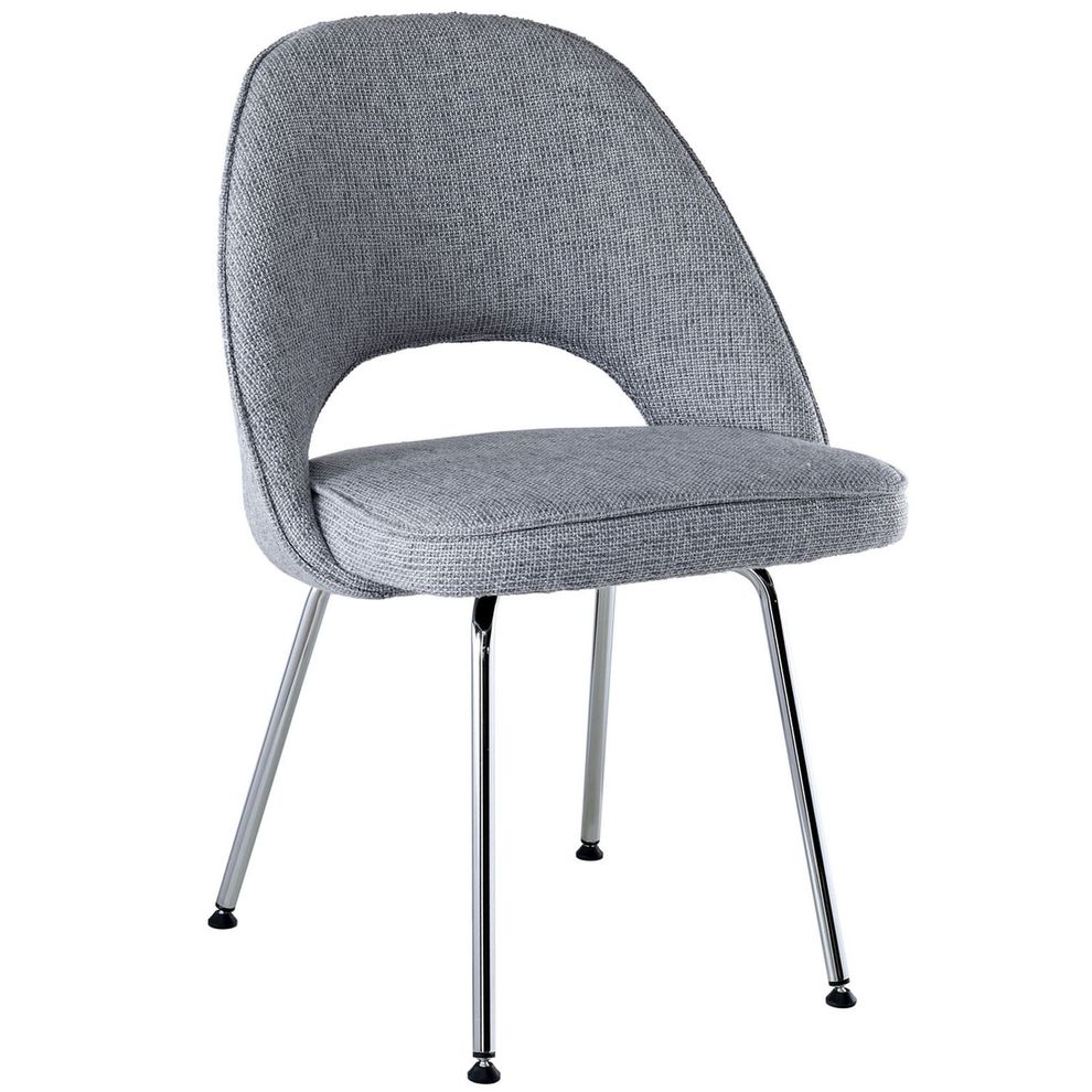 Light gray fabric retro dining chair by Modway
