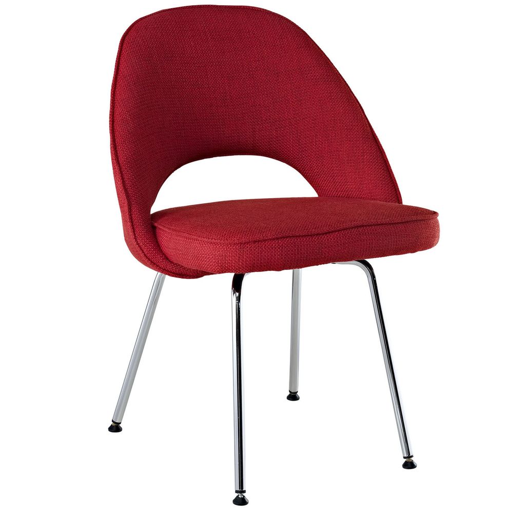 Red fabric retro dining chair by Modway