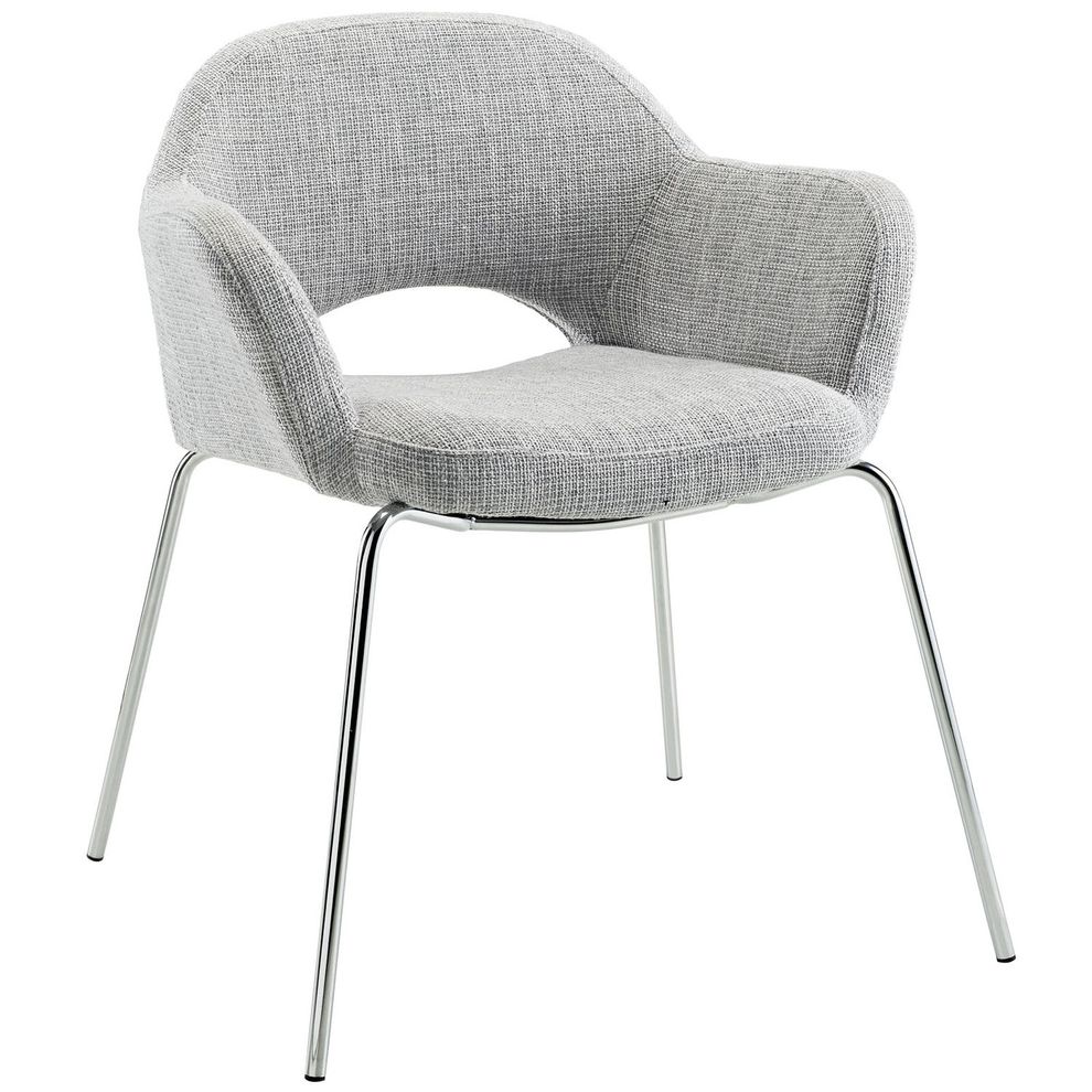 Dual-tone gray tweed chair in retro style by Modway