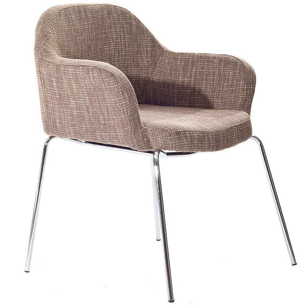 Dual-tone oatmeal tweed chair in retro style by Modway