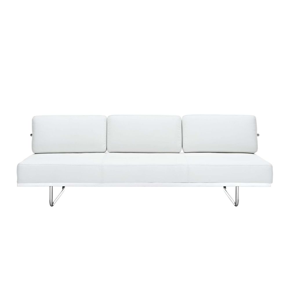 Convertible ultra-modern sofa in white leather by Modway