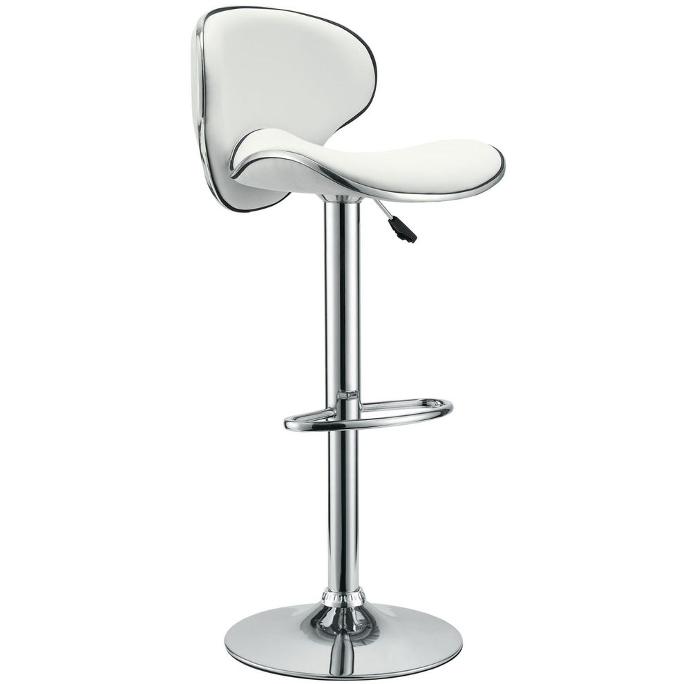 Simple casual style white bar stool by Modway