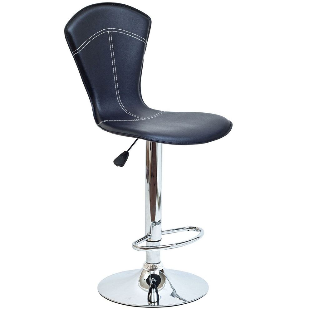 Chrome extandable bar stool in black by Modway