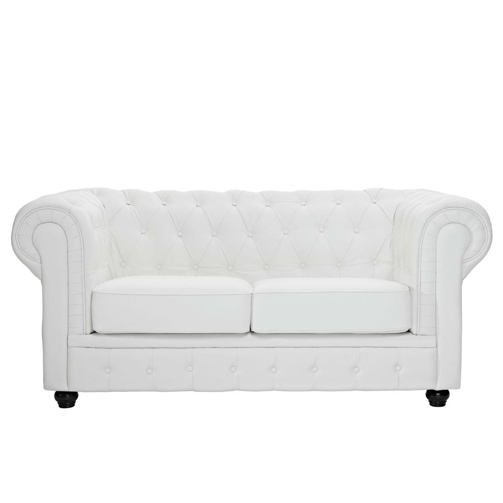 Loveseat in leather & leather match by Modway
