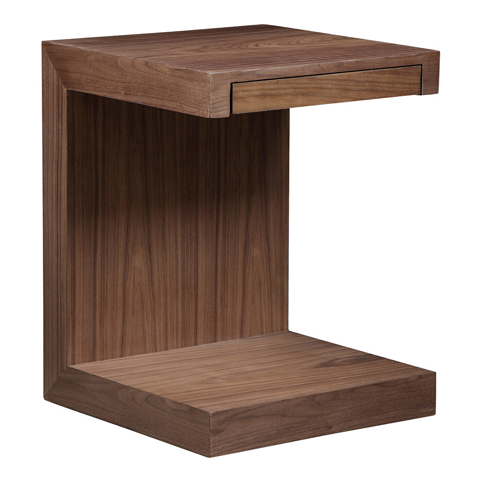 Contemporary side table walnut by Moe's Home Collection