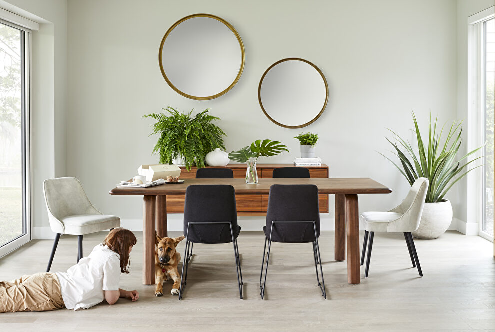 Scandinavian dining table walnut by Moe's Home Collection