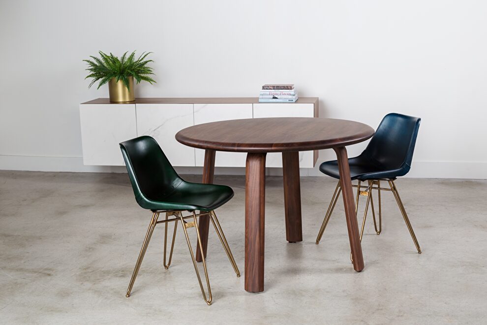 Scandinavian round dining table walnut by Moe's Home Collection
