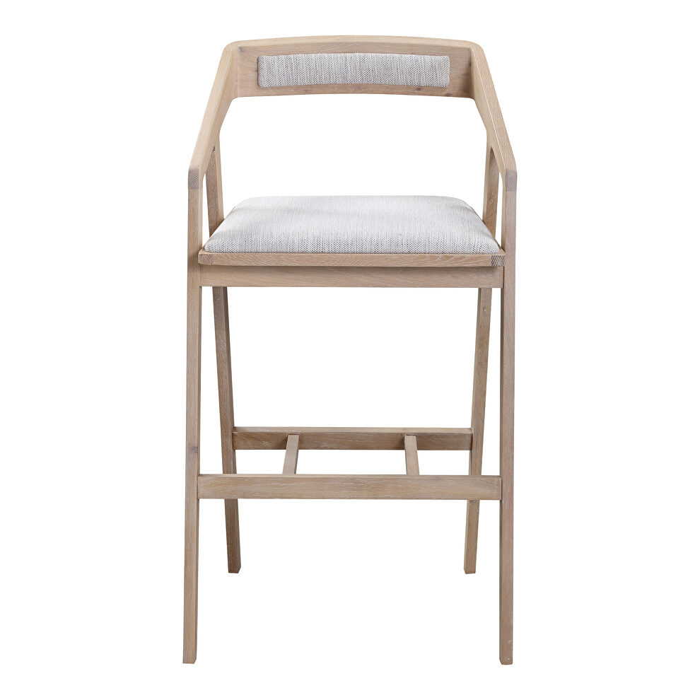 Mid-century modern oak barstool light gray by Moe's Home Collection