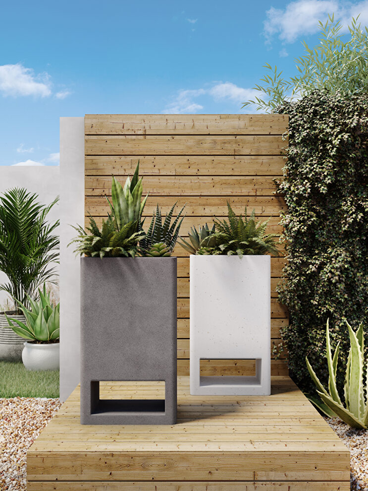 Contemporary planter ivory terrazzo by Moe's Home Collection