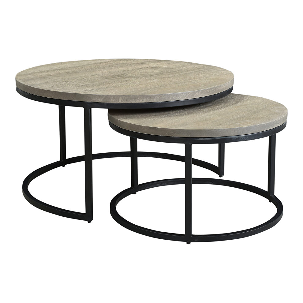 Industrial round nesting coffee tables set of 2 by Moe's Home Collection