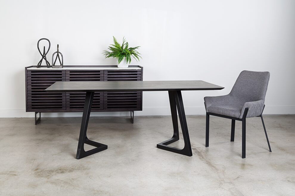 Mid-century modern dining table rectangular black ash by Moe's Home Collection