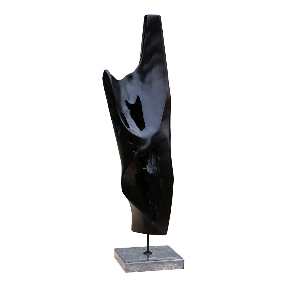 Industrial teak sculpture dark brown by Moe's Home Collection