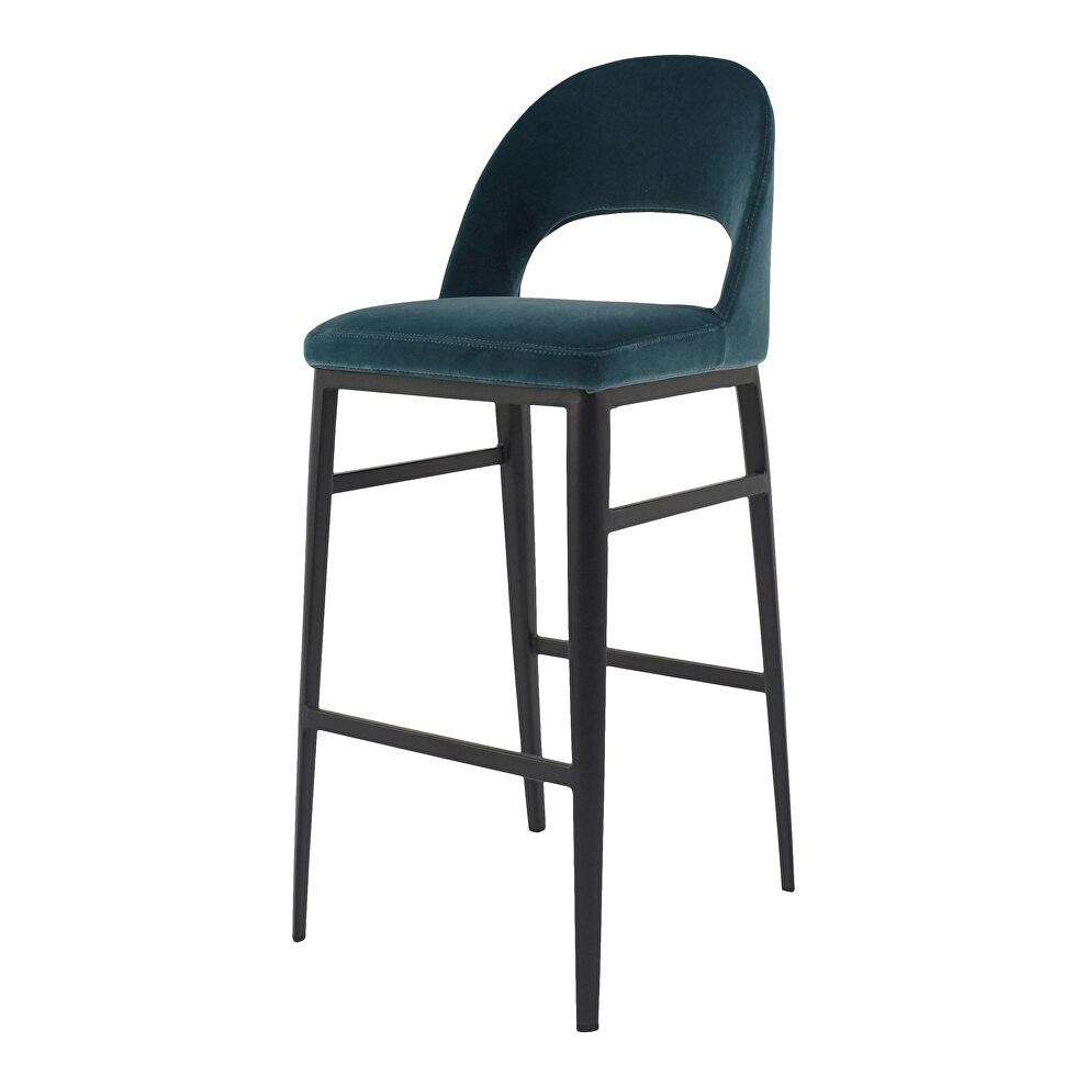 Retro barstool teal velvet by Moe's Home Collection