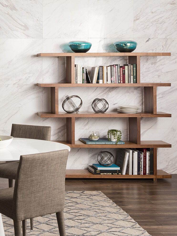 Contemporary shelf large walnut by Moe's Home Collection