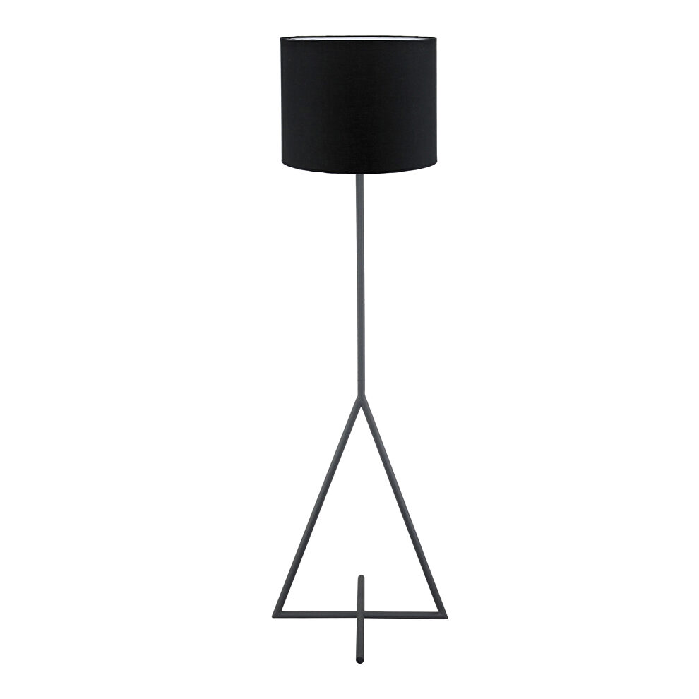 Contemporary floor lamp gray with black shade by Moe's Home Collection
