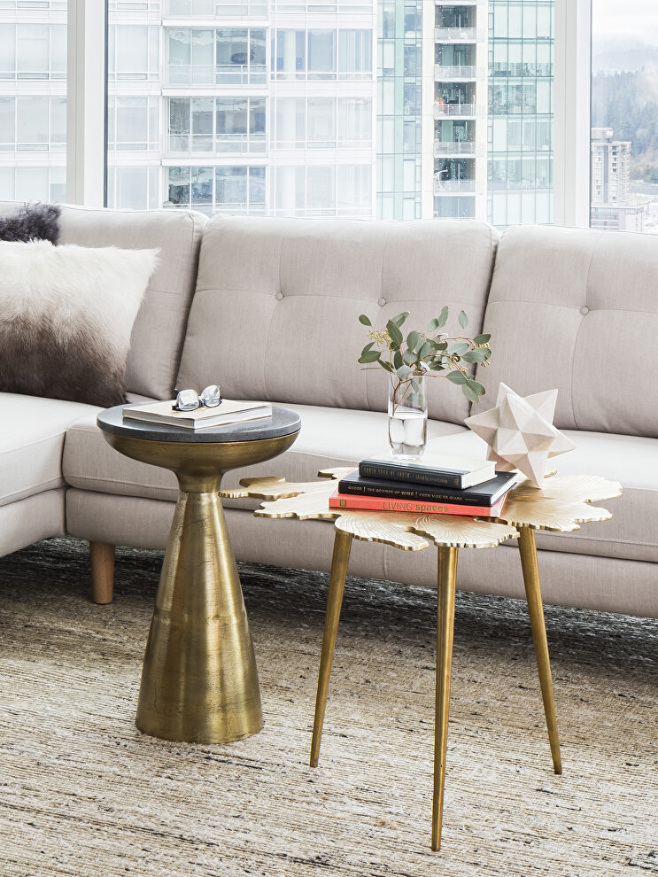 Art deco side table gold by Moe's Home Collection