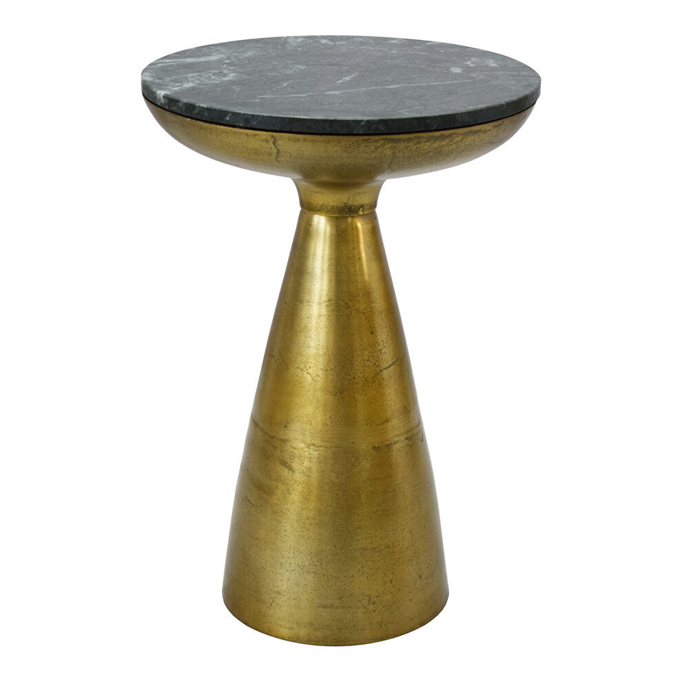 Art deco side table green marble by Moe's Home Collection
