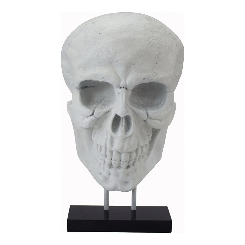 Contemporary skull statue white by Moe's Home Collection