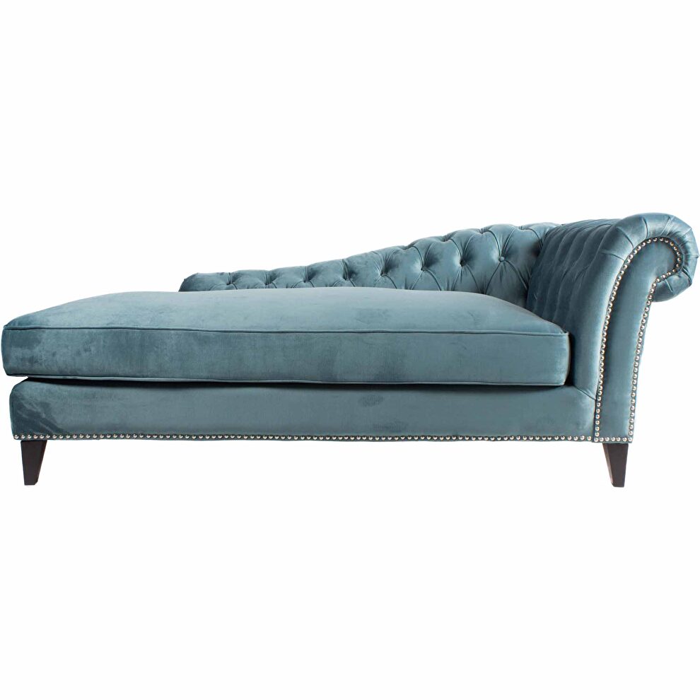 Retro chaise velvet blue by Moe's Home Collection