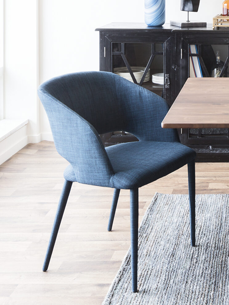 Retro dining chair navy blue by Moe's Home Collection
