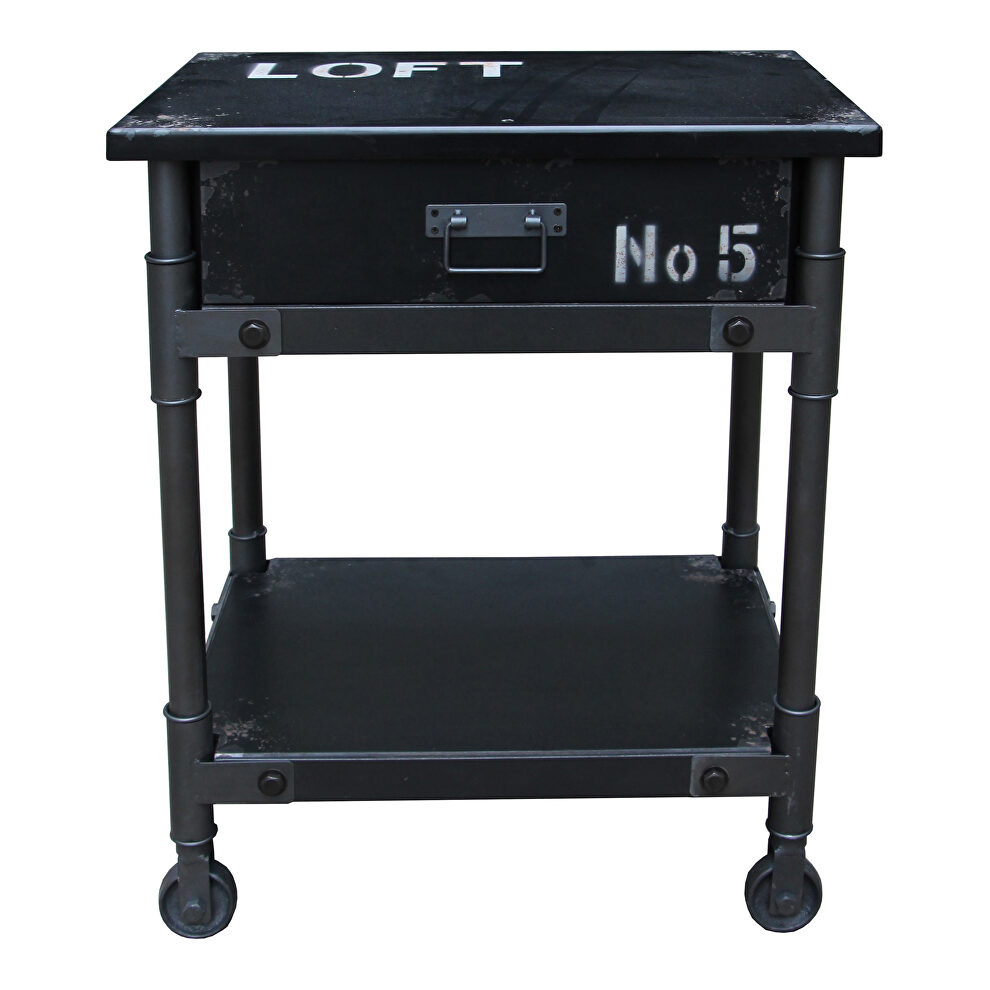 Industrial 1 drawer cabinet black by Moe's Home Collection