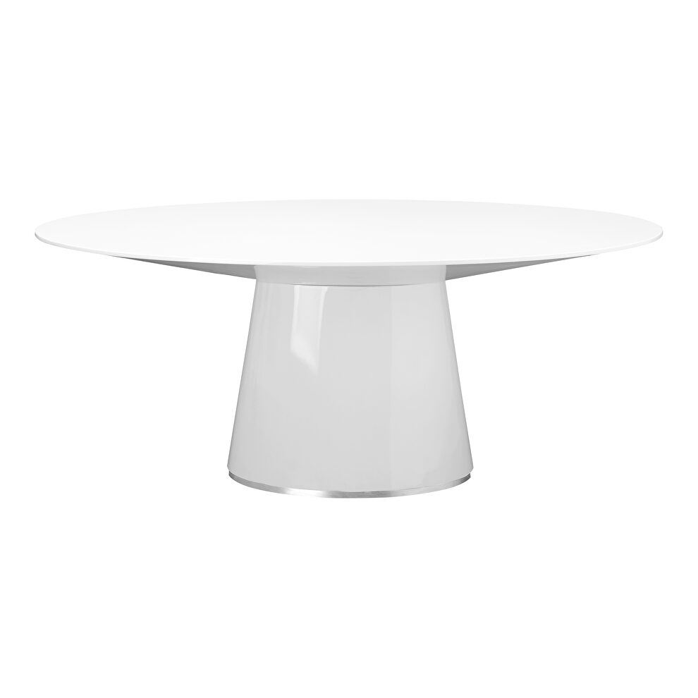 Contemporary oval dining table white by Moe's Home Collection