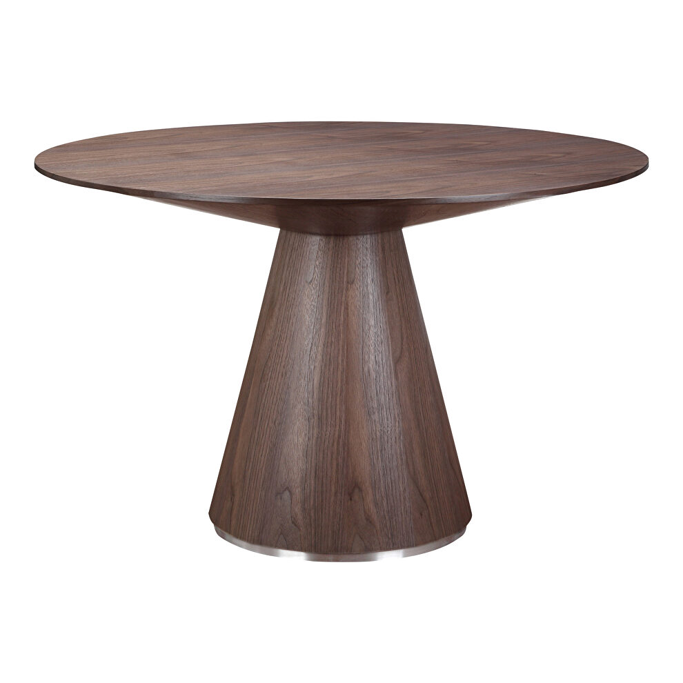 Contemporary dining table round walnut by Moe's Home Collection