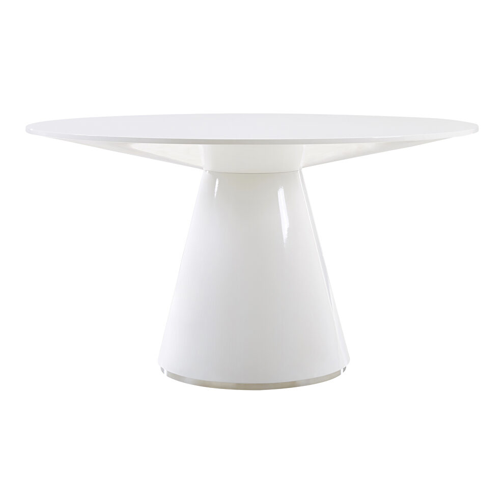 Contemporary dining table 54in round white by Moe's Home Collection