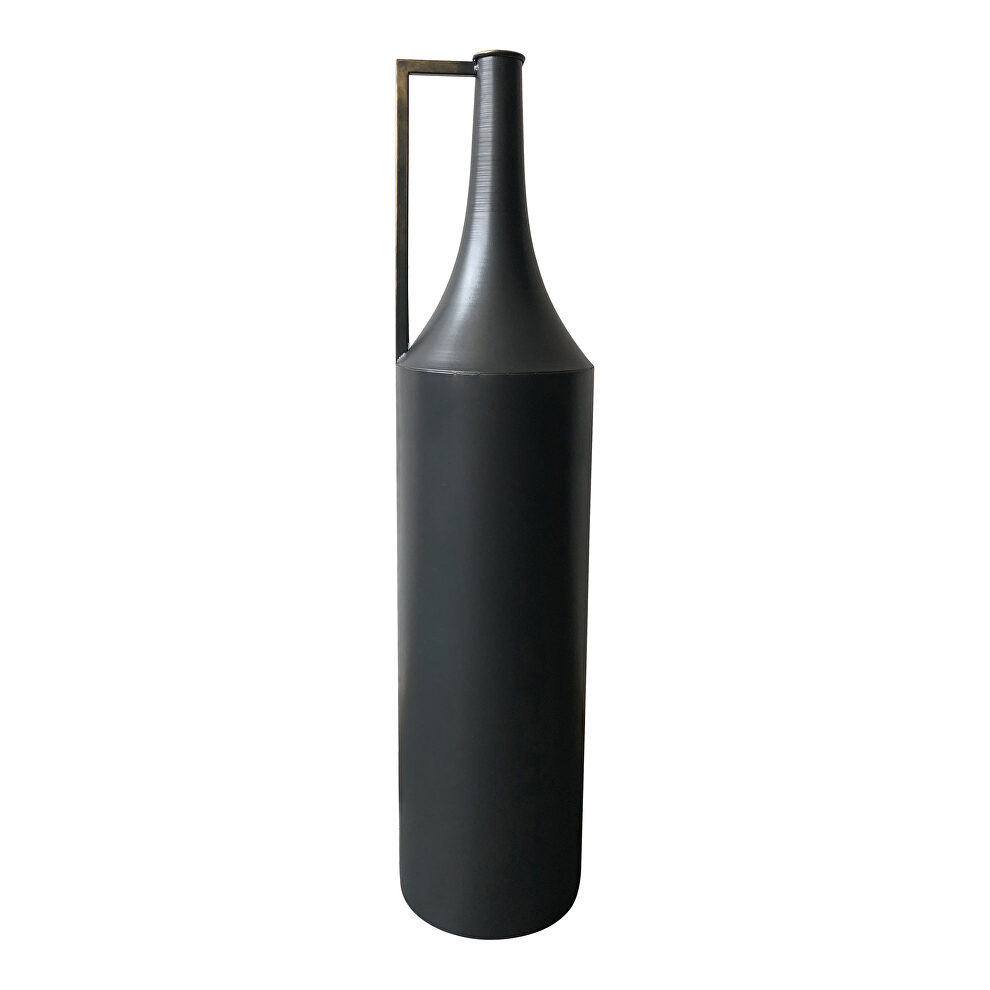 Industrial metal vase black by Moe's Home Collection