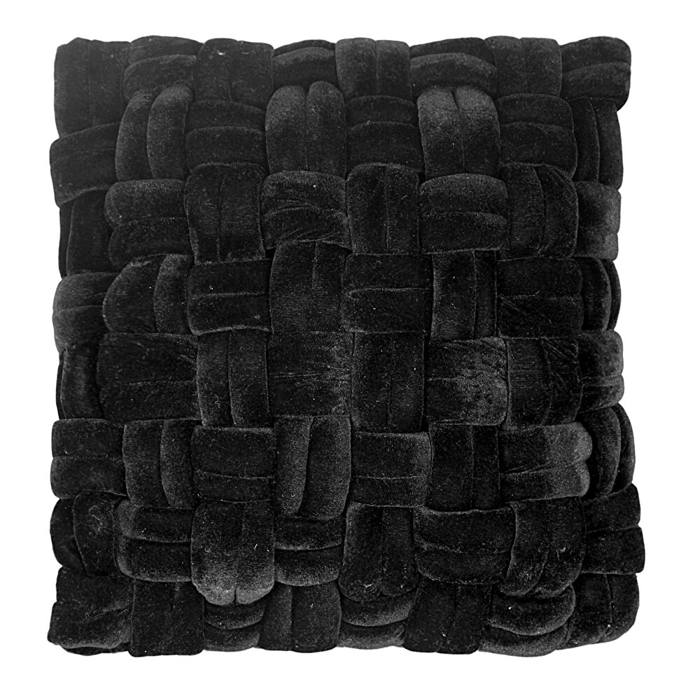 Contemporary velvet pillow black by Moe's Home Collection