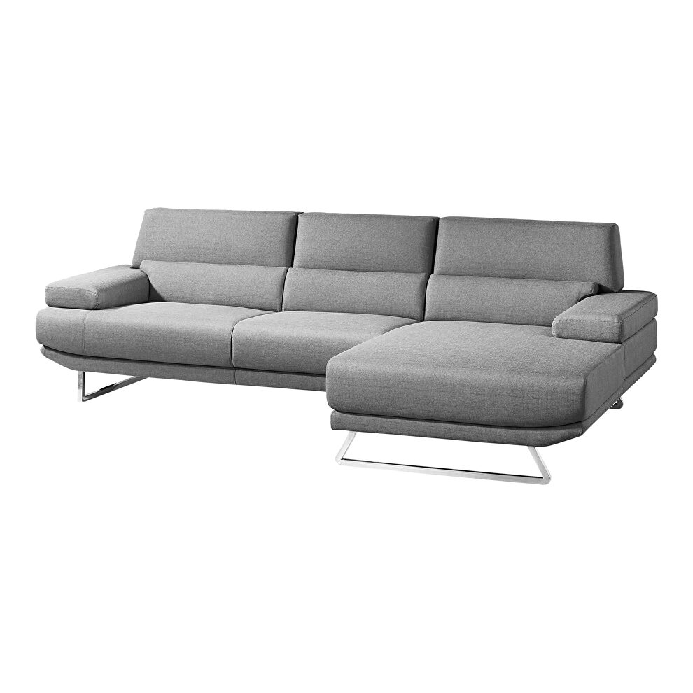 Modern sectional gray right by Moe's Home Collection
