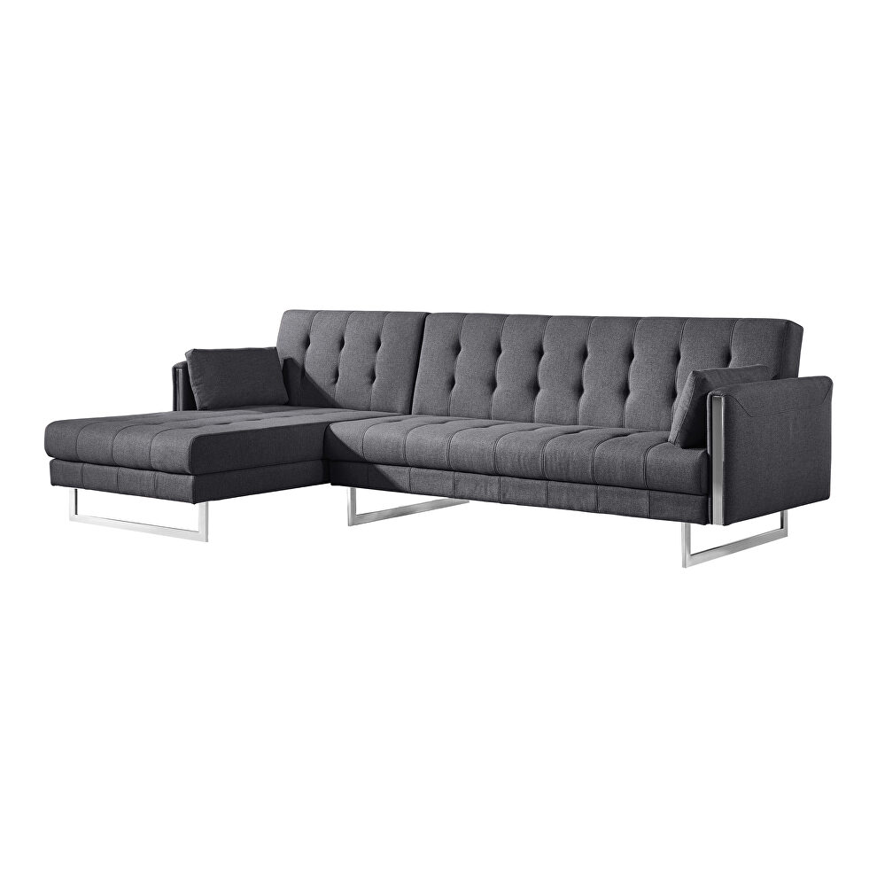 Modern sofa bed left dark gray by Moe's Home Collection